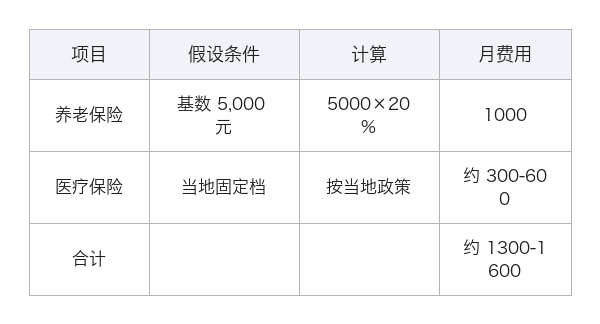 灵活就业费用示例图